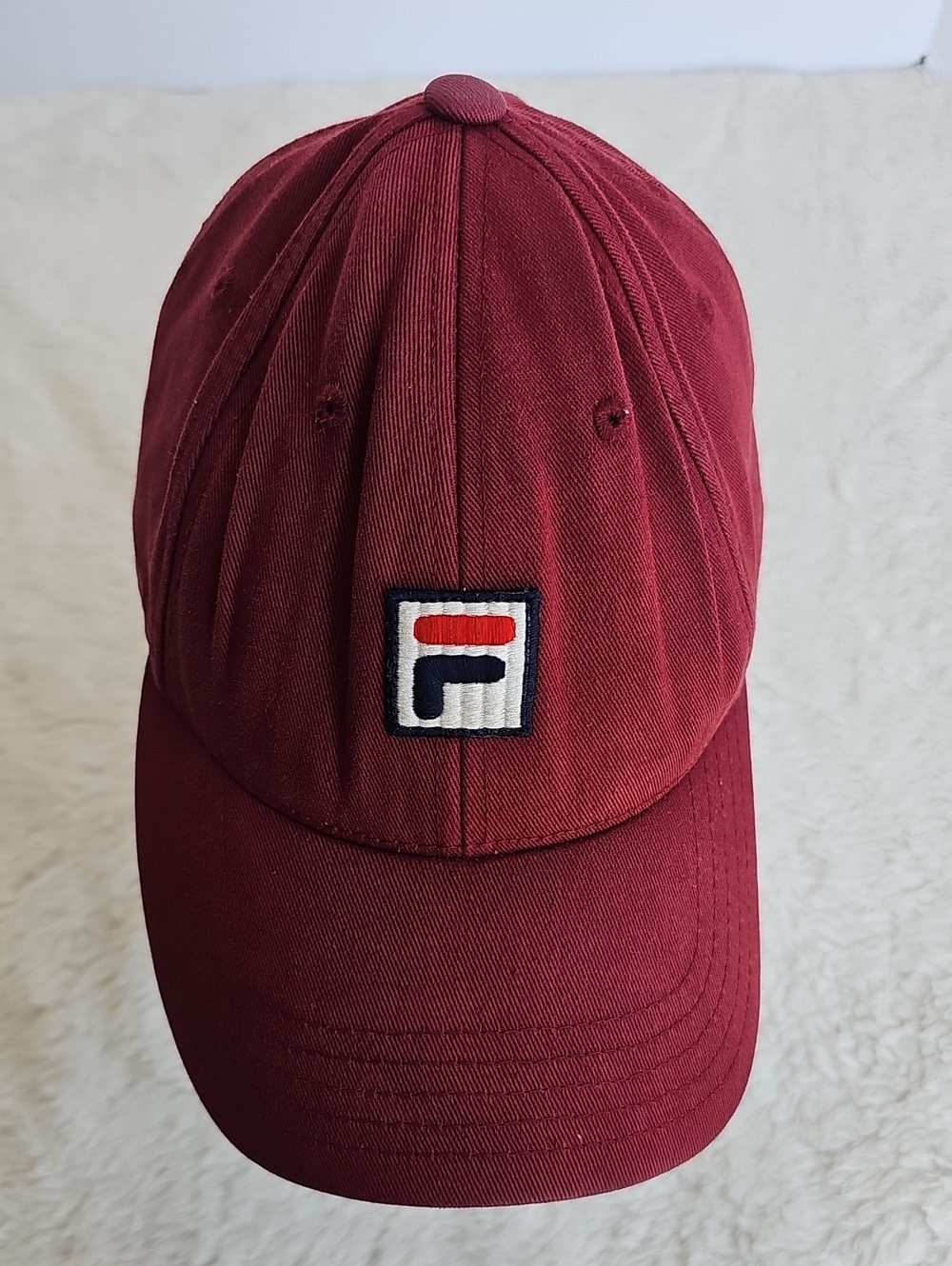 FILA Burgundy Red Logo Baseball Cap Hat One Size Adjustable